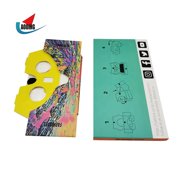 China Manufacturer Cheap Corrugated paper VR Box 3D Glasses Folding Google Cardboard Box