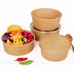 Paper Soup Bowl Salad Bowl Disposable Hot Soup Paper Bowl With Lid