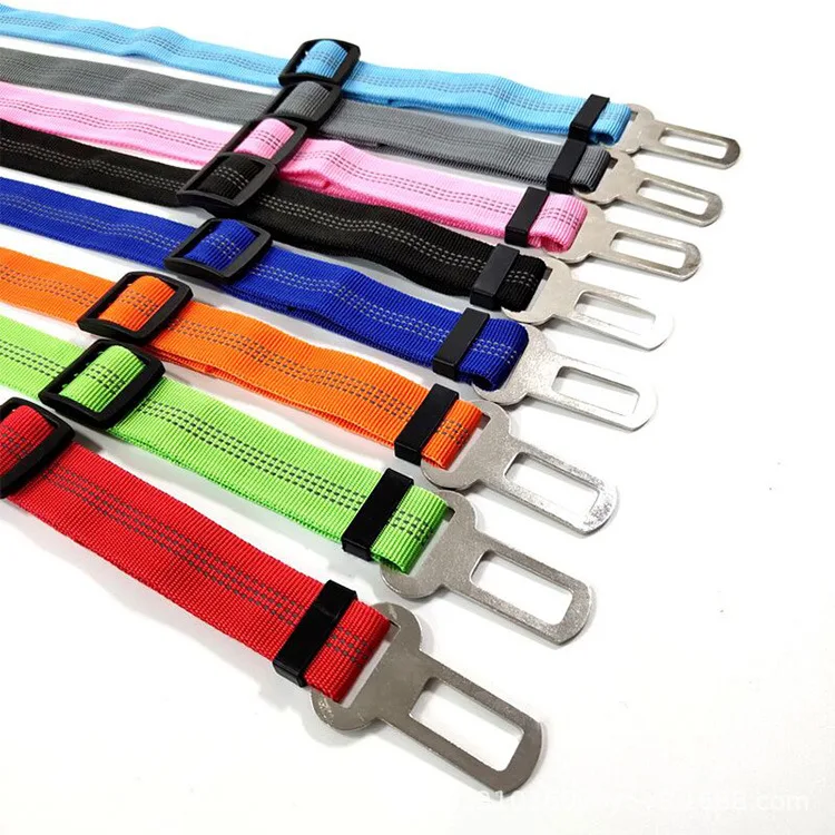 Wholesale pet car seat belts Retractable nylon/polypropylene dog leather belts