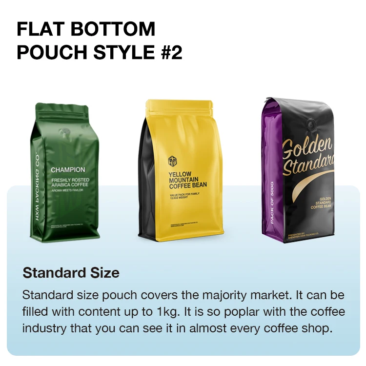 Custom Printed Sachet Packaging Flat Bottom Mylar Stand Up Multi Size Gusset Whey Protein Powder Bags