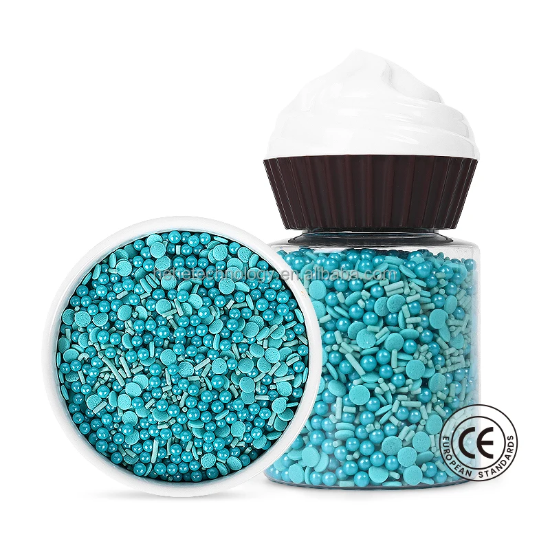 Non E171&E127 Bulk Malachite Green Polish Jimmy Confetti Pearl Sugar Sprinkles Edible Cake Sprinkles Cake Decoration for Baking
