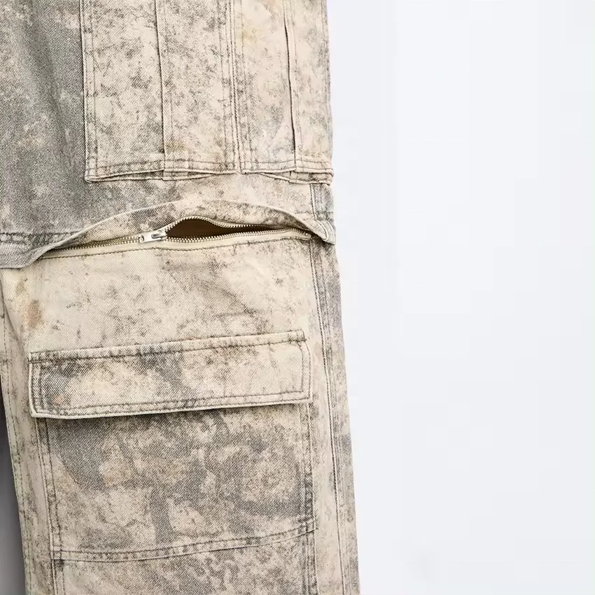 Zhuoyang garment Multi-functional Detachable Jeans Short Men Pockets Cargo Jeans Cargo Pants Baggy Camo Jeans And Denim Shorts