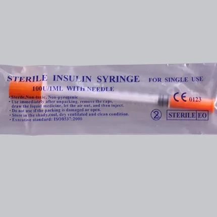 Disposable Medical Plastic Sterile 1ml Syringe With Fixed Needle CE Approved for Hospital