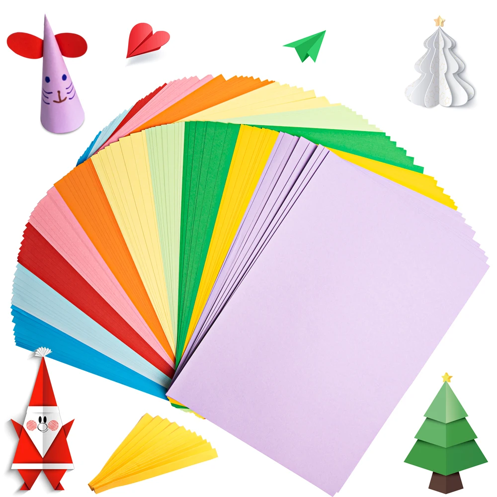 MACTING Wholesale A4 Size Color Paper Student Manual Origami Color Mixed 80 G A4 Color Copy Paper 100 Sheets Bag