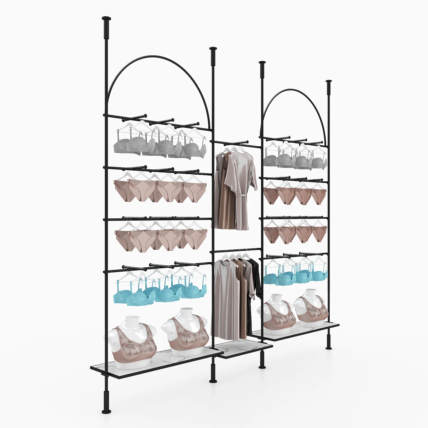 Top retail bra brand underwear store fixture display rack business factory metal wall lingerie shop designs