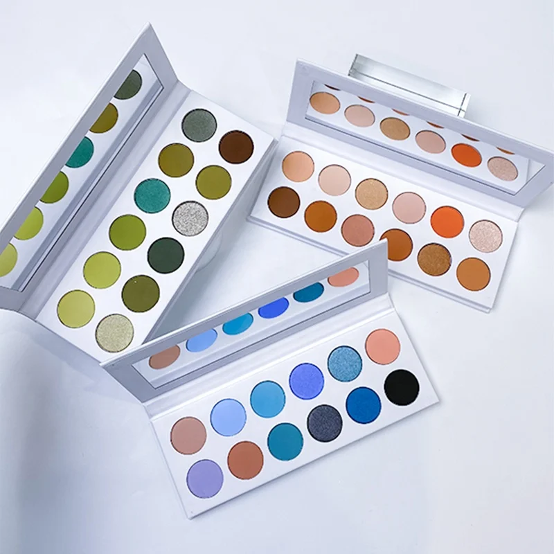 2023 hot selling blue 12 colors bright custom makeup cheap eyeshadow palette