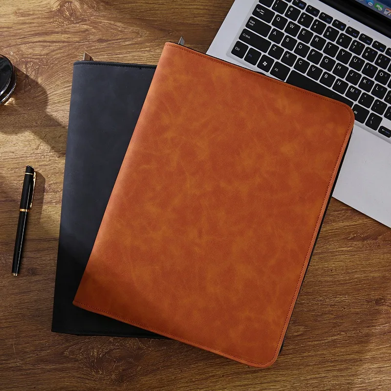 Заводская Настройка A4 PU кожа презентация портфолио папка для путешествий ноутбук на молнии Padfolio