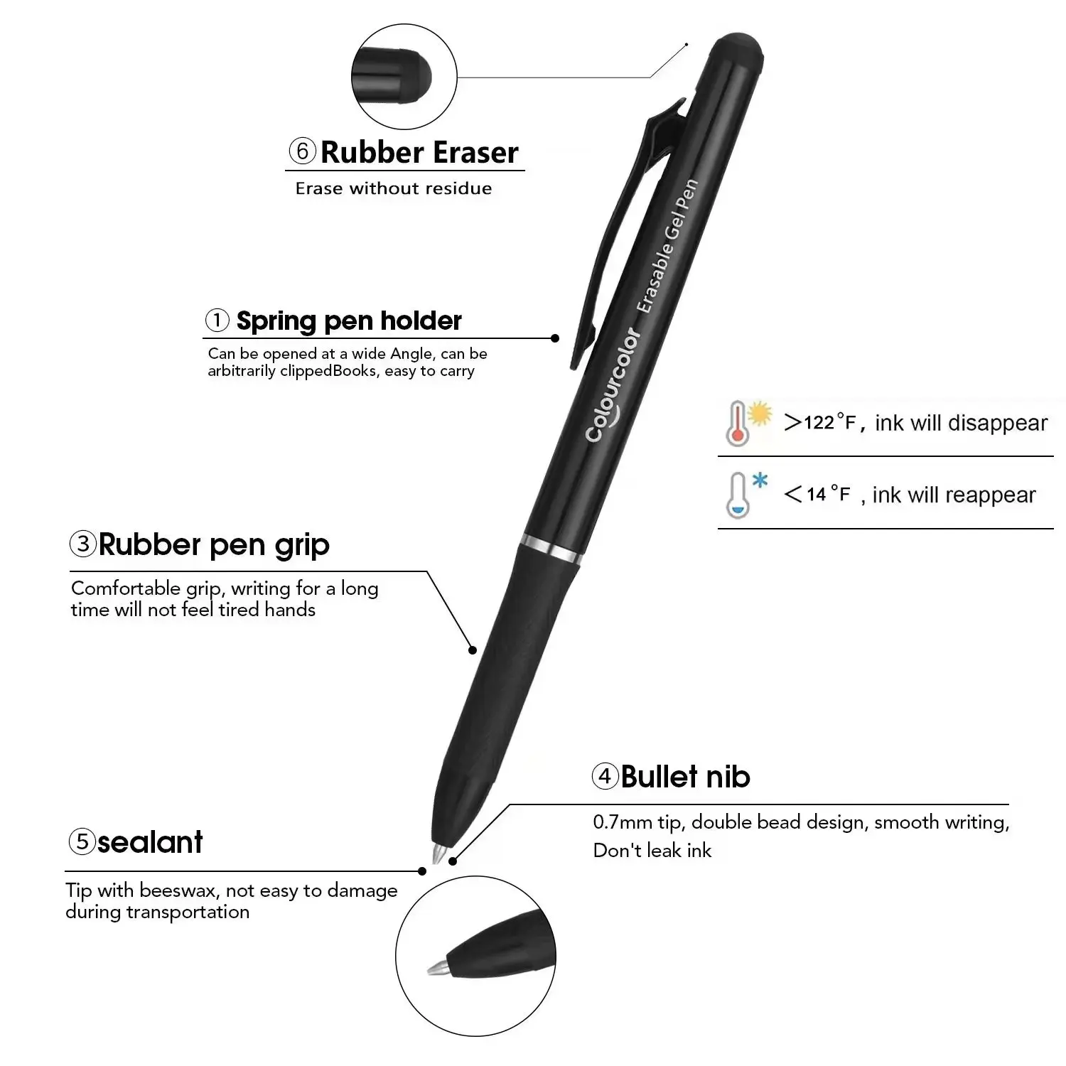 Simple Design Colourcolor Erasable Pen for Office for Everyday Use in the Category of Pens