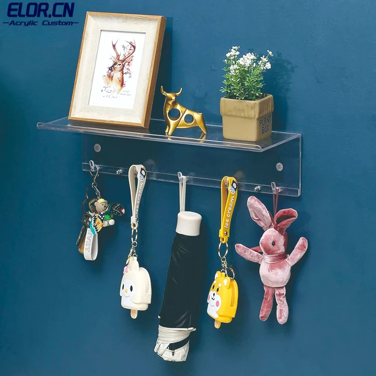 Прозрачная акриловая полка ELOR для хранения виниловых записей настенное крепление стойка компакт-дисков подвесная плавающая книжная