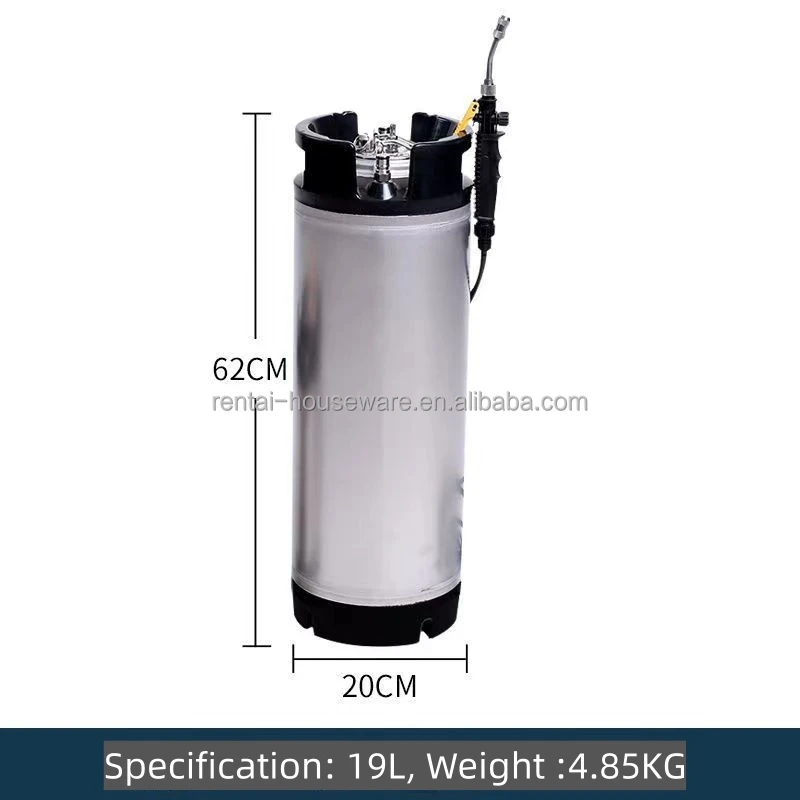 9.5L 19L Portable Stainless Steel Window Tint Keg Sprayer Car Wrap Tools Pressure Tank Car Wash Bucket For Car PPF Film