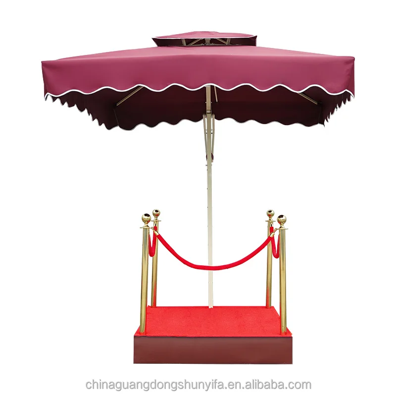 Wholesale 2.5m/3m commercial outdoor waterproof sunshade big garden parasol aluminum side pole umbrella