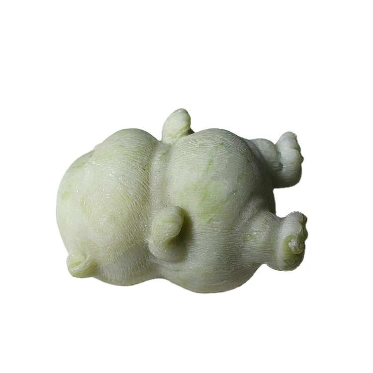 
Wholesale white jade cat art sculpture folk crafts natural hand carved crystal for decoration 