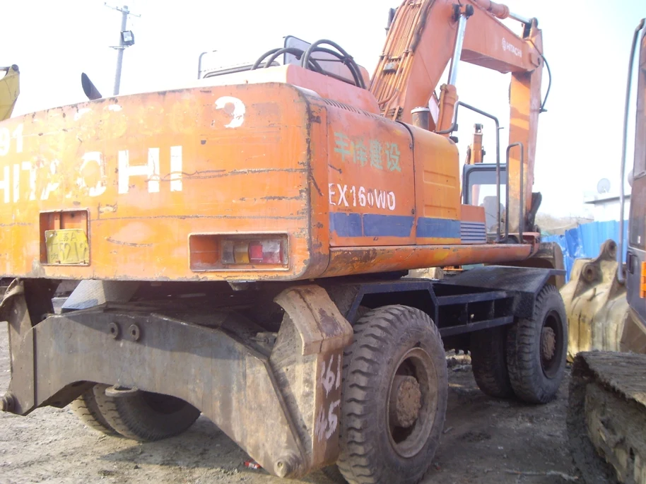 Good condition Japanese Used Wheel Excavator Hitachi EX160WD For Sale