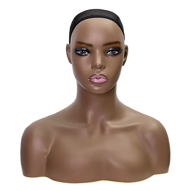 Female human body realistic head neck shoulder model wigs display
