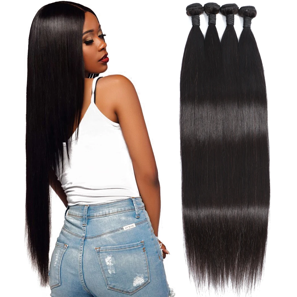 Full Cuticle Aligned Raw Virgin Brazilian Human Hair Weave Bundles No Shedding Tangle Free