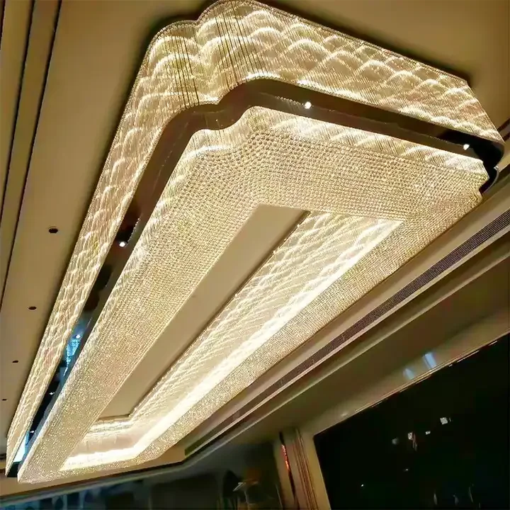 Hotel lobby villa engineering custom creative modeling lamp large modern light crystal chandelier ceiling luxury