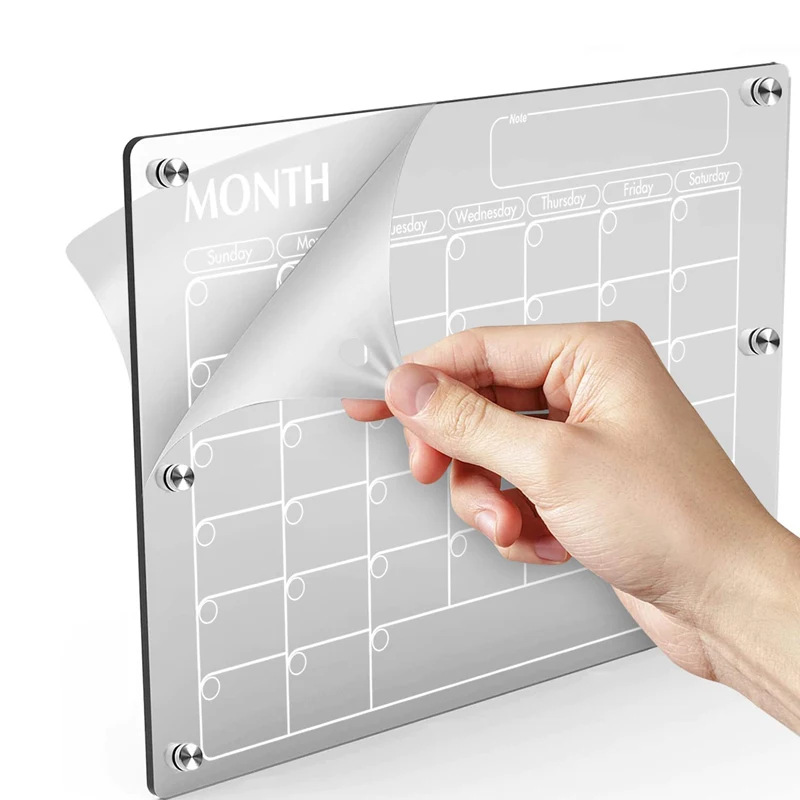 Weekly Calendar Planners Erasable Magnetic Acrylic Dry Erase Board For Fridge