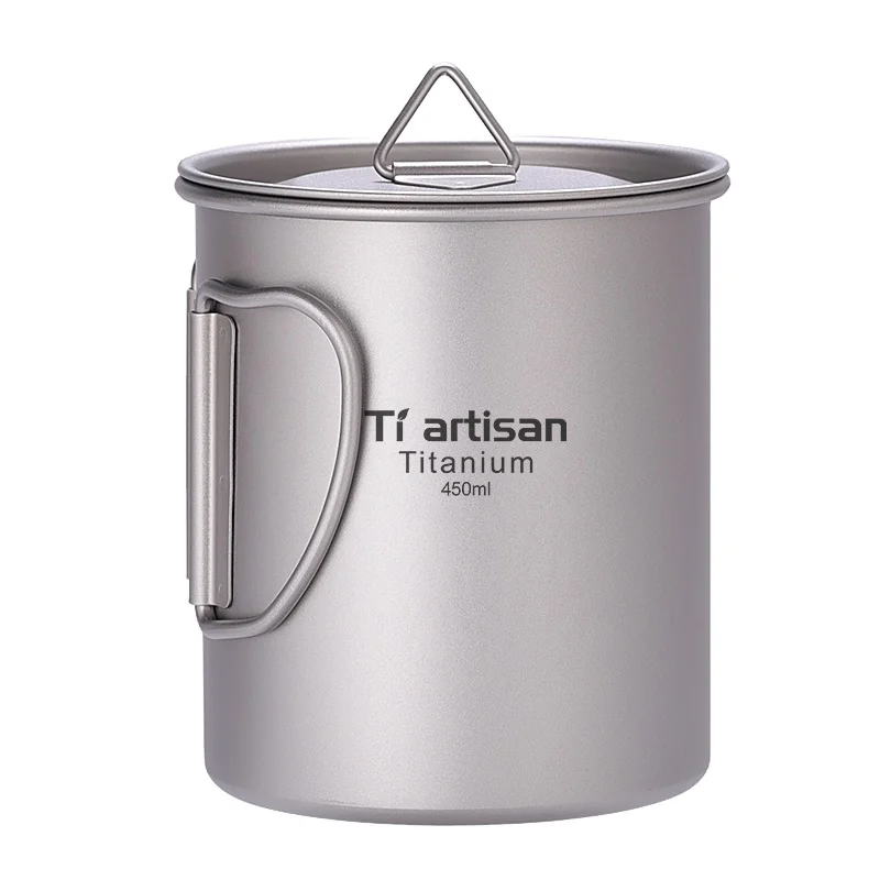 Free Sample CE Travel Mug with Handle Portable Camping titanium Water Cup Tableware Coffee Tea Pot custom mugs