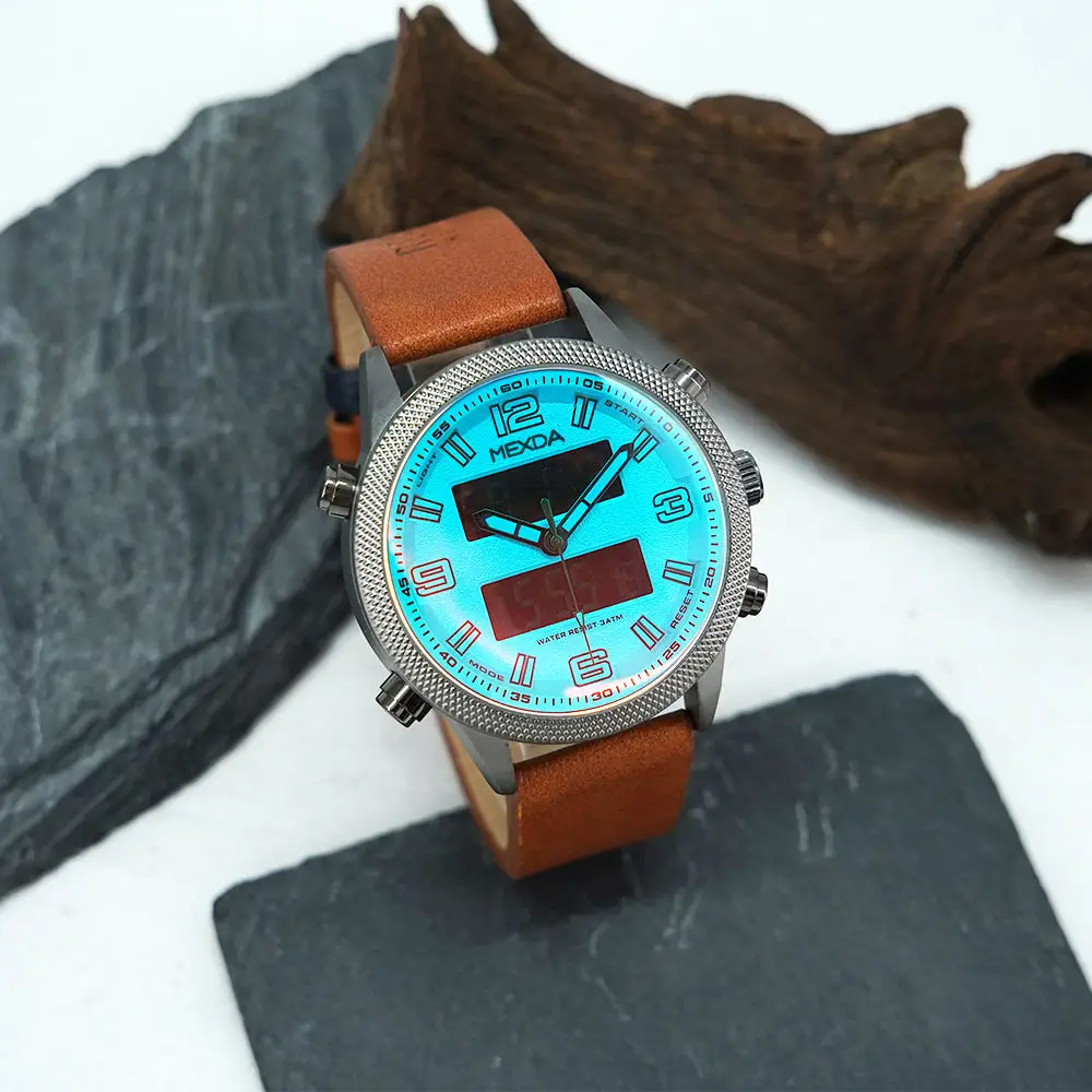 Mexda Hot Sales High Quality Fashionable Jelly Leather Watch Trendy Custom Sports Digital Dial Quartz Watch Simple