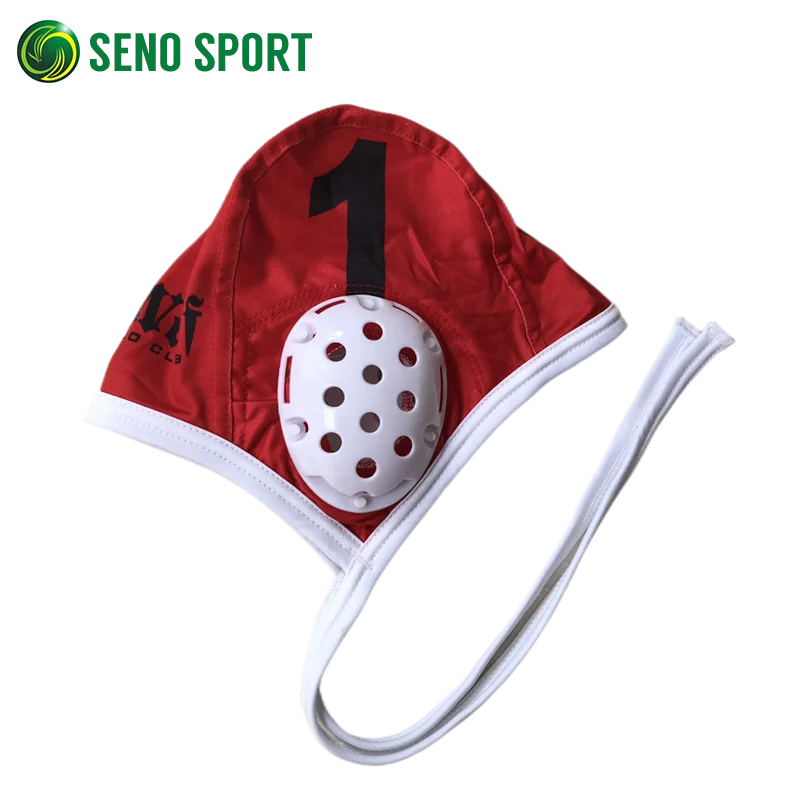 Black/White PBT Water Polo Field Cap With Numbers