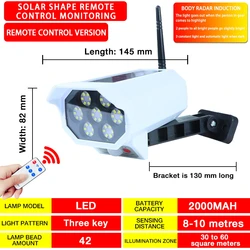 China wholesaler 2021 newest products Garden Waterproof Solar Panel Powered Simulation Security CCTV CameraWith Leds