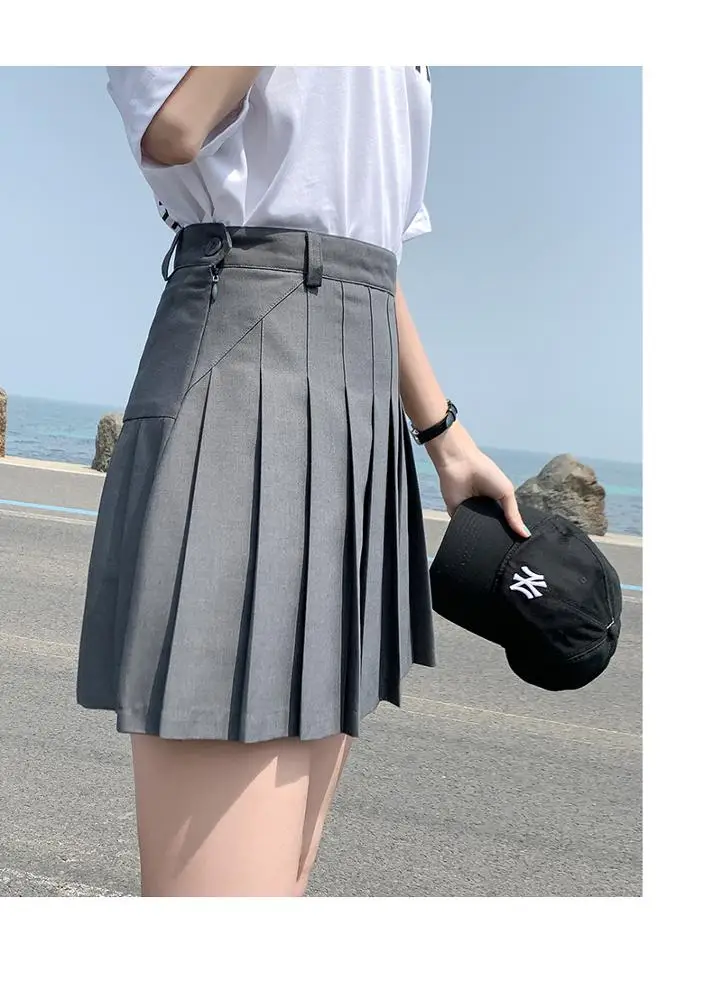 Милая плиссированная юбка в стиле преппи, женская летняя Милая юбка с высокой талией в стиле Харадзюку, школьная мини-юбка для девочек