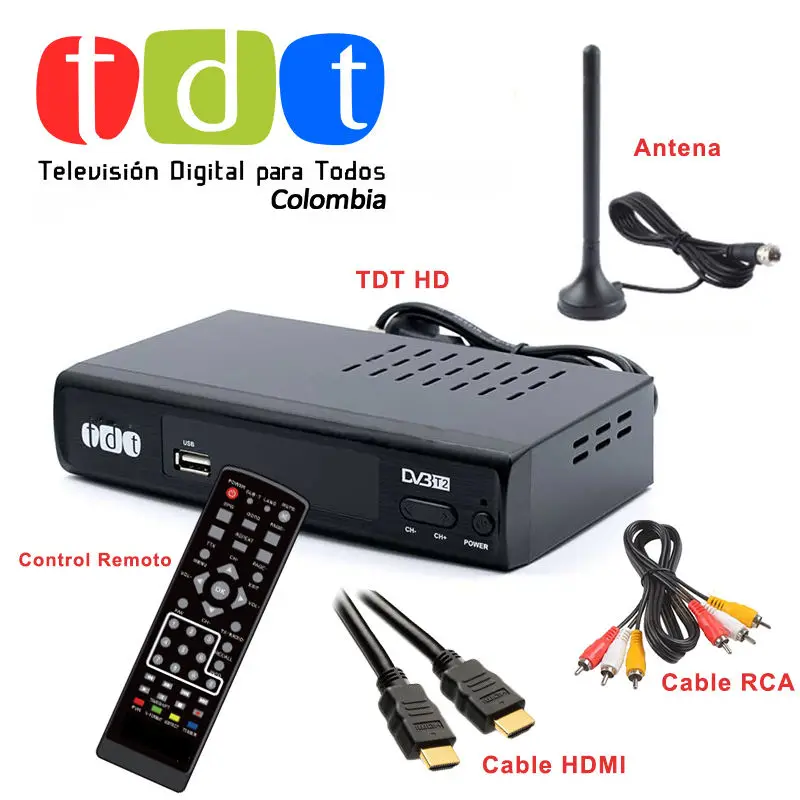 Colombia tv decodificador hd 1080P TDT dvb t2 encoder FTA digital TV receiver DVB T2 Set Top Box