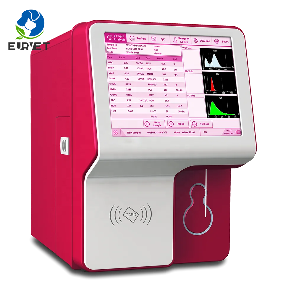 EUR VET Stable Quality Auto Hematology Analyzer Veterinary Equipment Best Price CBC Hematology Analyzer