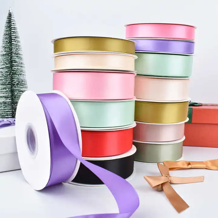 Gordon Ribbons Flower Ribbon Wrapping Tape 1 1/2   Satin Ribbon Gift Cinta de Satin Purple Satin  Christmas Webbing Factory