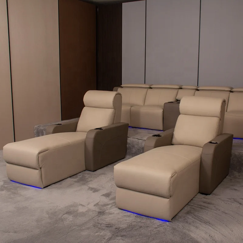 VIP home cinema sofa leather theater seats new model daybed electric recliner chair movie room seating modern private furniture