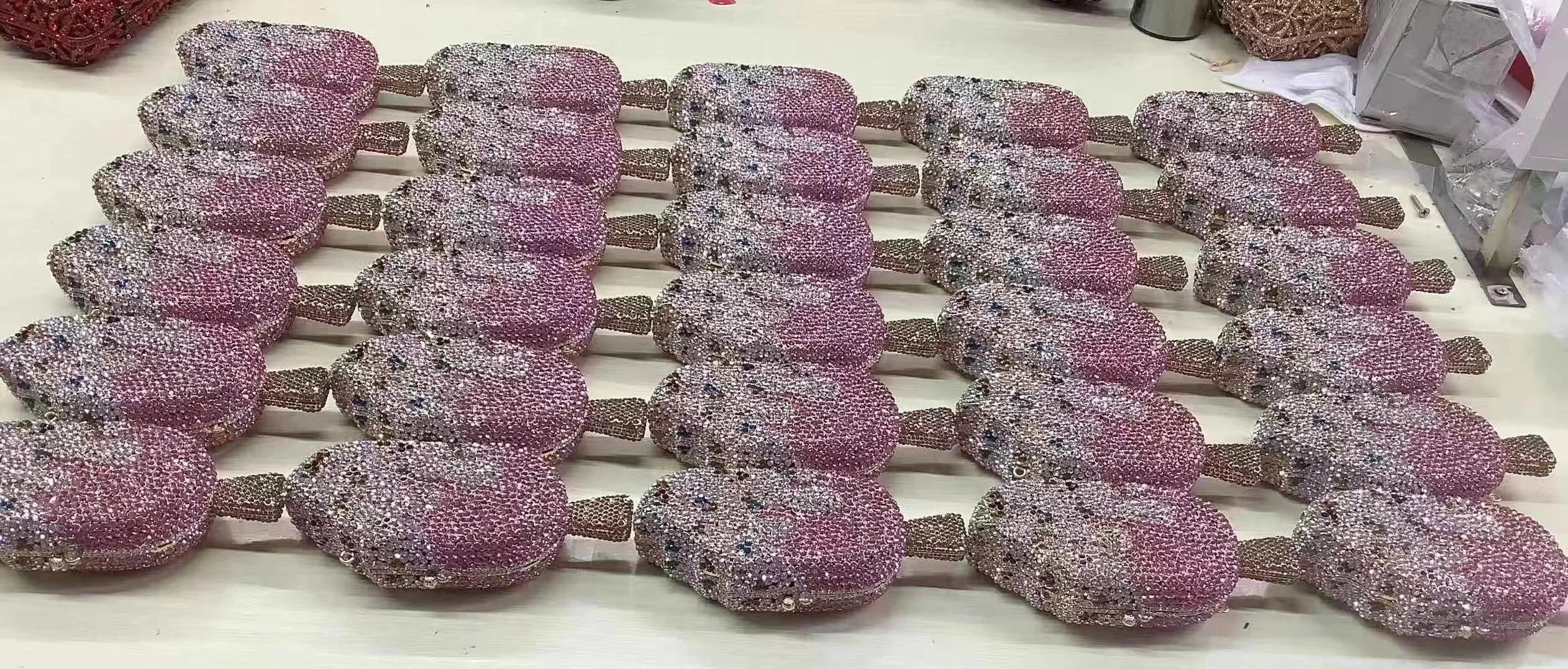 New Product Idea 2023 Luxury Crystal Purses Handbags Mini Popsicle Clutch Party Flavor Evening Bags Rhinestone Ice Cream Bag