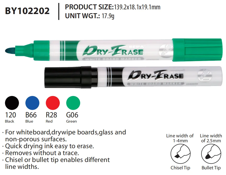BEIFA Brand Dry Erase Markers Customized Supplies Colorful  Whiteboard Marker Pen