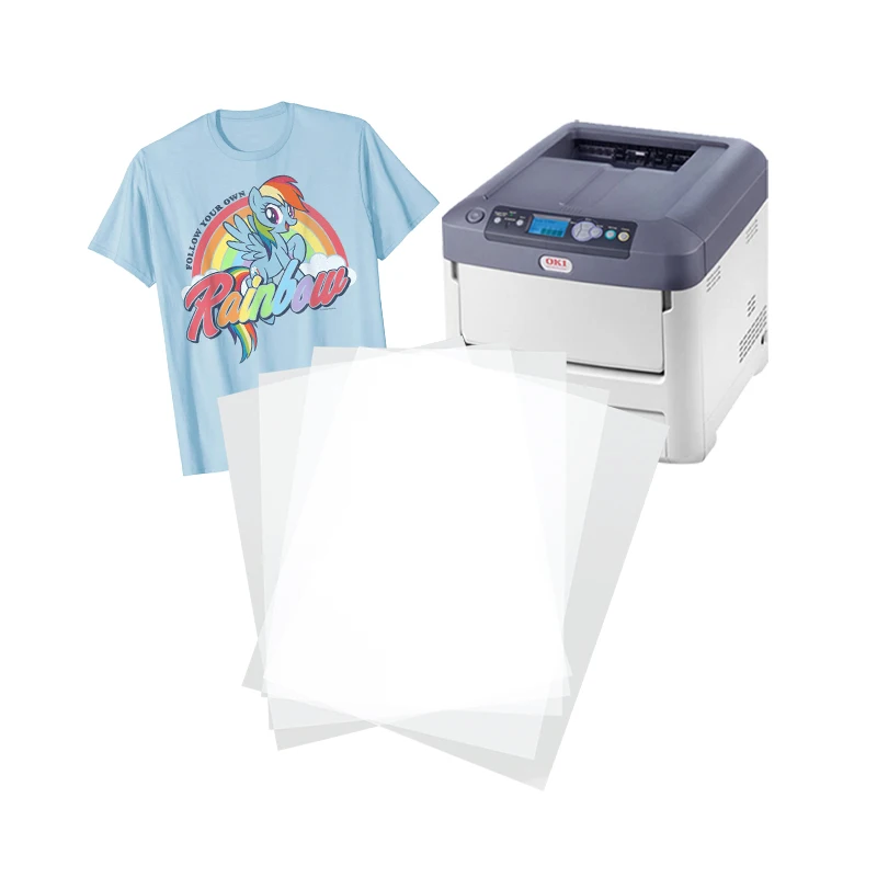 Wholesale A3 A4 no cut self weeding heat transfer pet film printing paper for oki laser printer t shirt