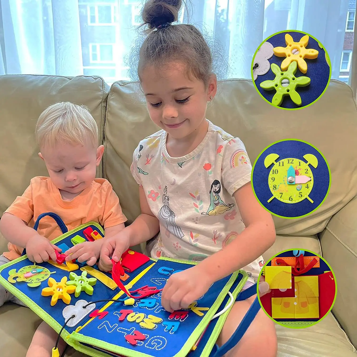 DIY Montessori Toys For Toddlers Foldable Sensory Autism Toys Bag Toddler Activity Board Busy Book