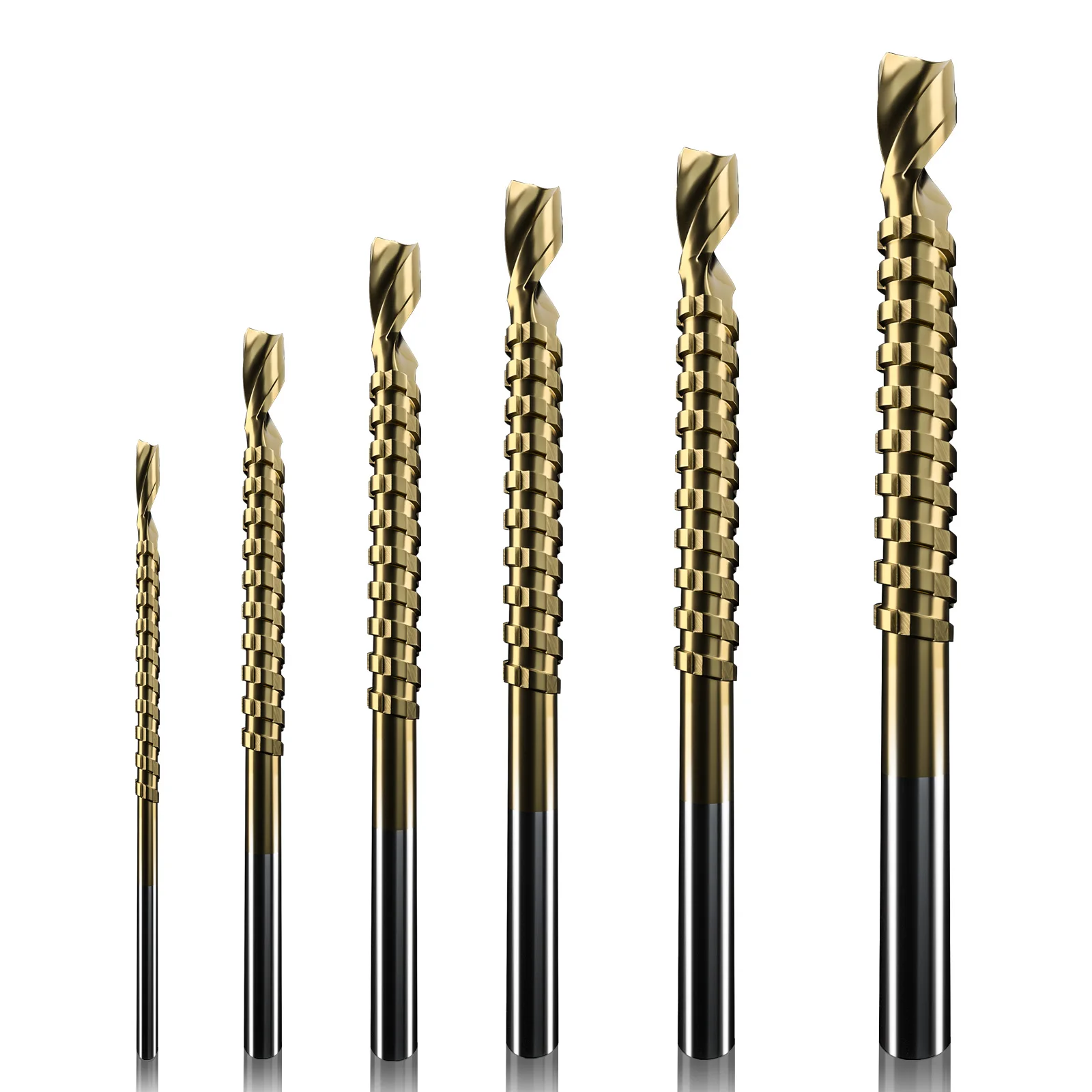 MeiKeLa 6pcs Woodworking Spiral Groove Serrated Sharp Titanium HSS Sawtooth Saw Drill Bit for Thin Soft Metal Wood Plastic Drill