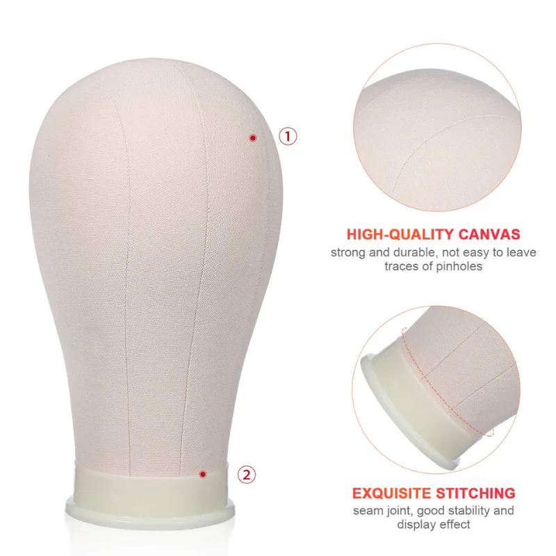 42 Pcs Set Canvas Head for Wigs 21/22/23/24 inch Salon Styling Hairstyle Doll Head Durable Equipped with brackets & Pearl Needle