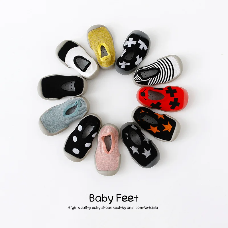 
High Quality Warming Kids Shoes Soft Sock Anti-slip Baby Shoes Rubber Sole 