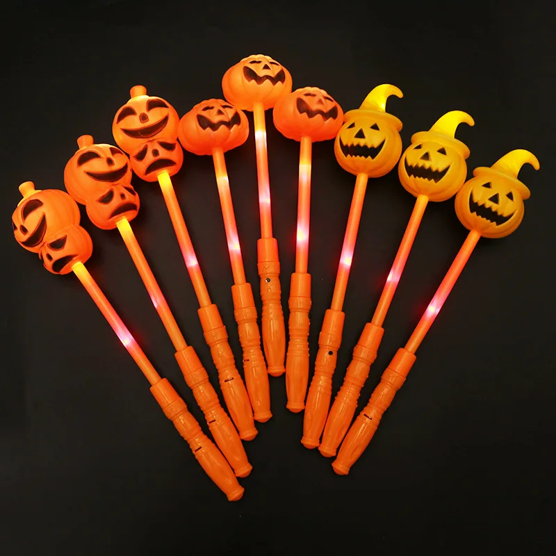 2021 New Fashion Halloween Pumpkin Lantern Christmas Glowing Toy Pumpkin Glowing Light Stick for Party
