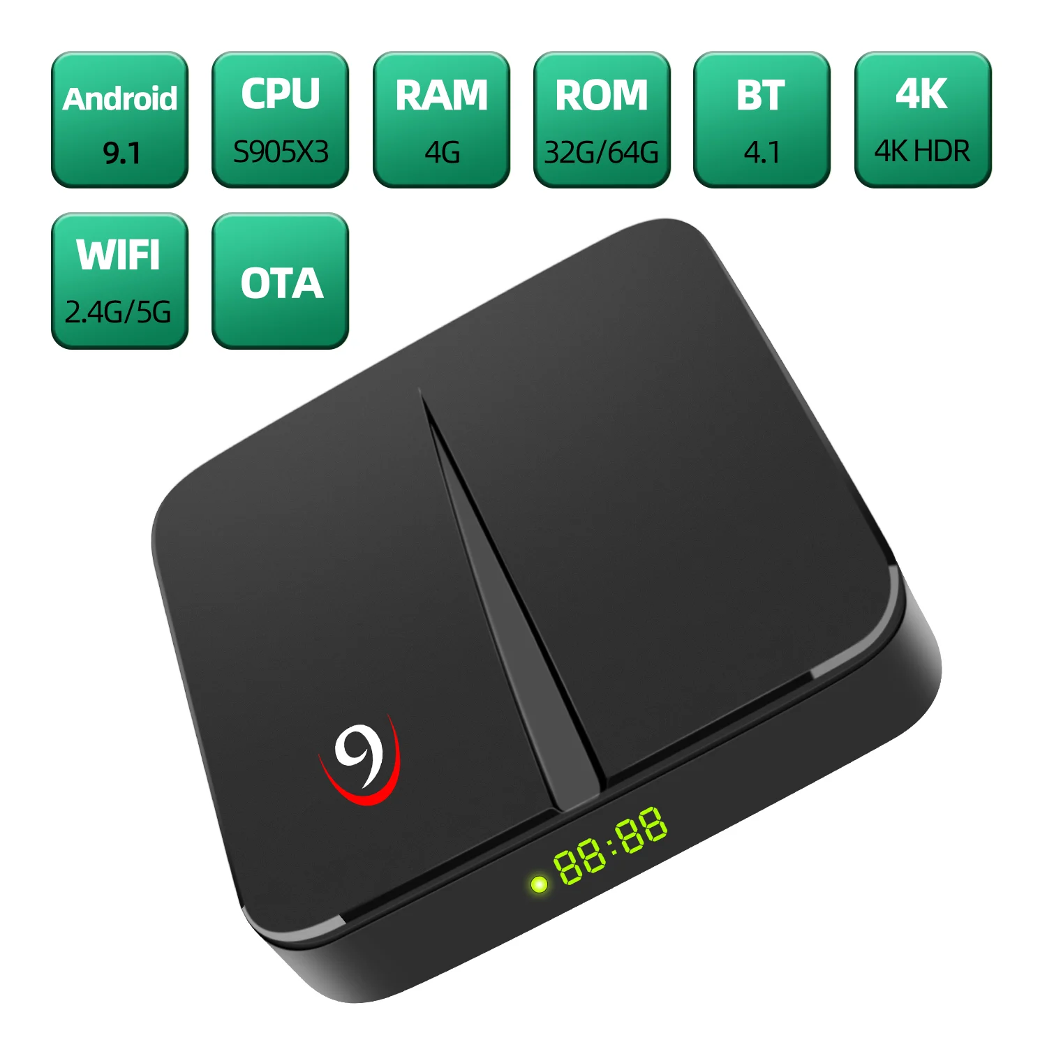 Цена по прейскуранту завода-изготовителя HD Android 9 0 TV box OEM ODM ручная пресс-форма для quad-core Wi-Fi-2.4G 4K BT5.0 100/1000 м ТВ