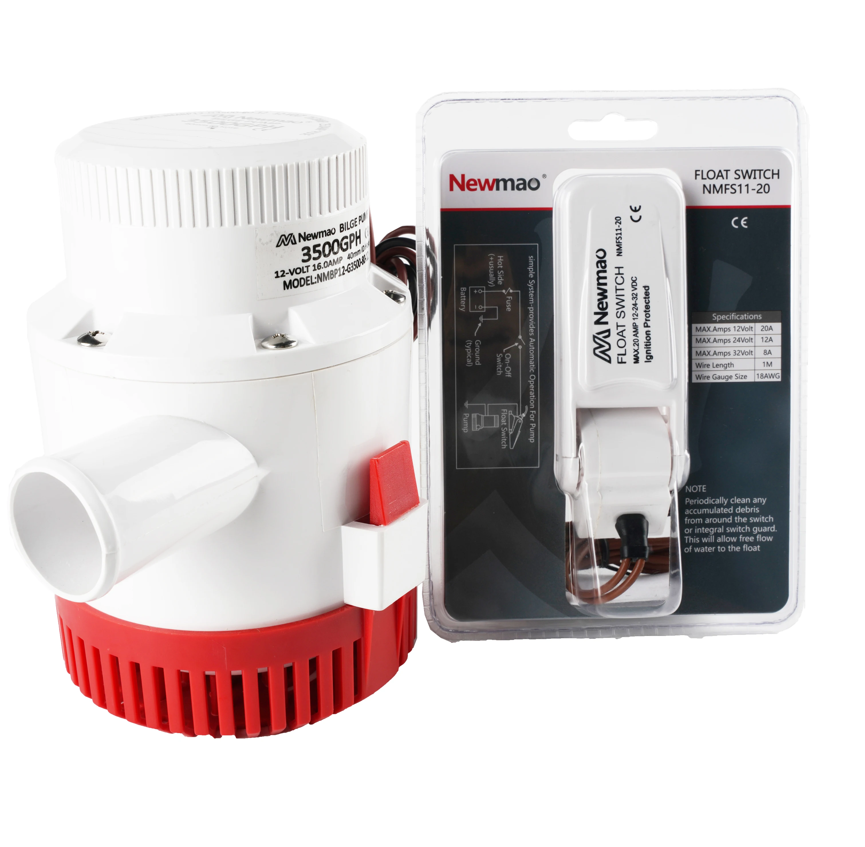 3500GPH 12V Outstanding Quality Small Electric Transfer Bilge Pump  for Kayak