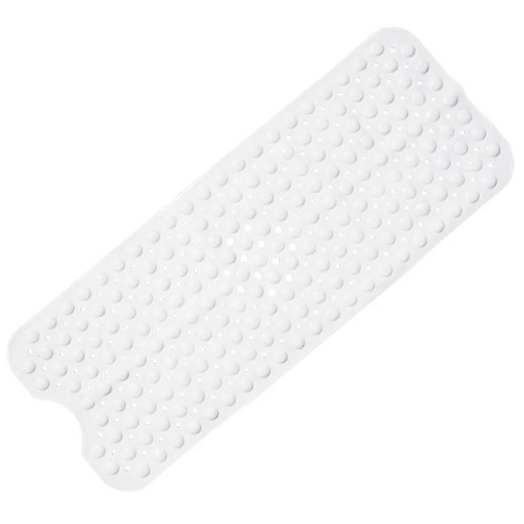 Large Rectangle Non Slip Shower Mat Machine Washable Bathroom Quick Drying Pvc Bath Mat With Suction Cups
