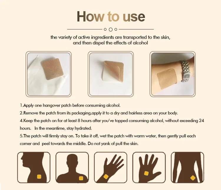HODAF Factory Direct Sales Treatment Effectively Prevent Hangover Vitamin Energy Patch Party