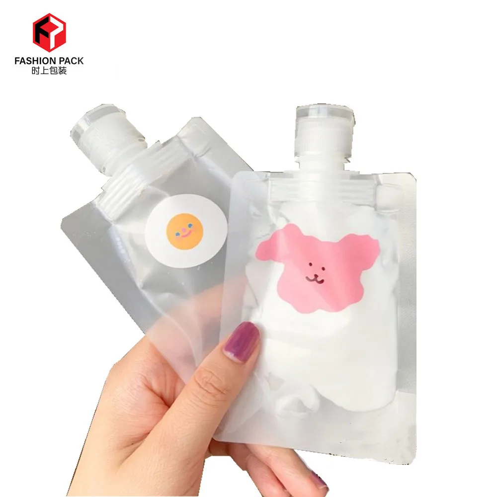 Custom Full Print Design Your Own Spout Pouch Liquid Cream Bottle Sample Tester Packaging Bag Sachet