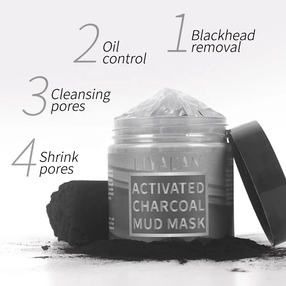 Private Label Vegan Black Facial Mask Natural Oil Control Detox Charcoal Clay Mask