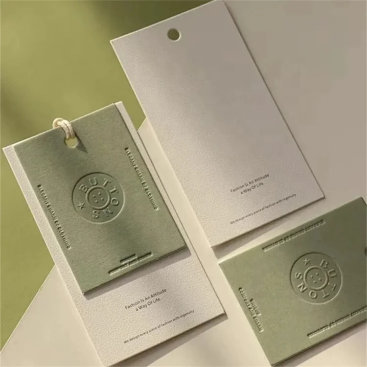 Custom Luxury Logo Recycled Swing Vanilla Paper Hang Tag Logo Text Tags Clothing Swing Tag Natural Hangtags For Handmade Items