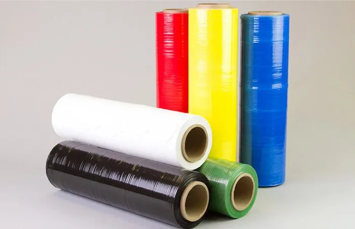 
Factory price high quality customized polyolefin hand stretch film roll packaging goods transparent film 