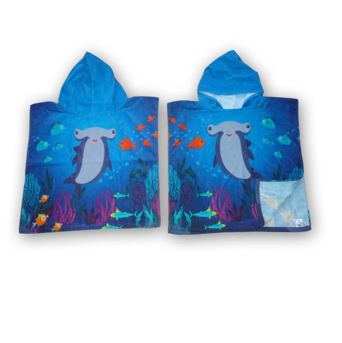 100% cotton personalized children poncho towel quick dry bath  hooded towel custom cartoon pattern printed kids beach towel