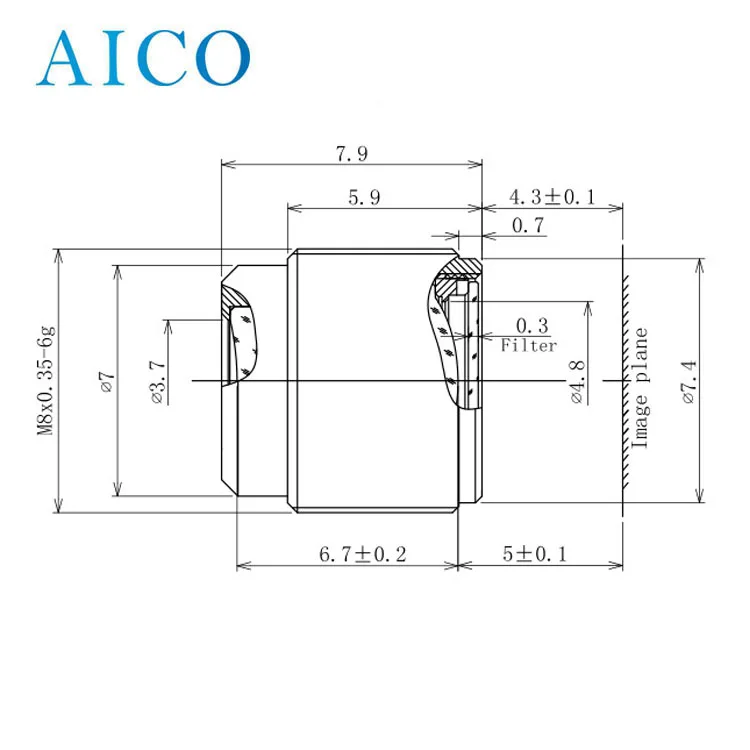 M8x0.35 F2.8 focal length 7.5mm M8*P0.35 M8 0.35 mount megapixel mini cctv board lens for 1/2.5 inch sensor