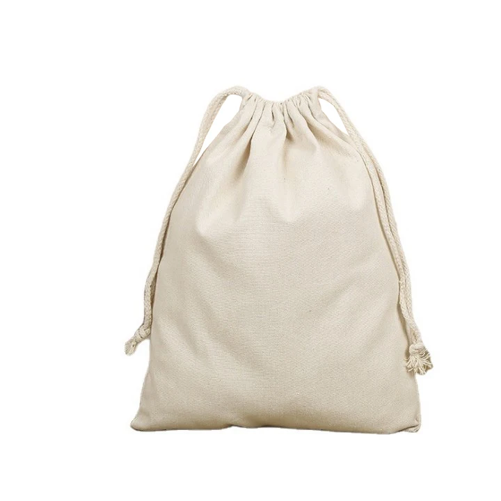 
 Manufacture directly supplied drawstring bags with custom printed logo canvas cotton fabric drawstring bag  