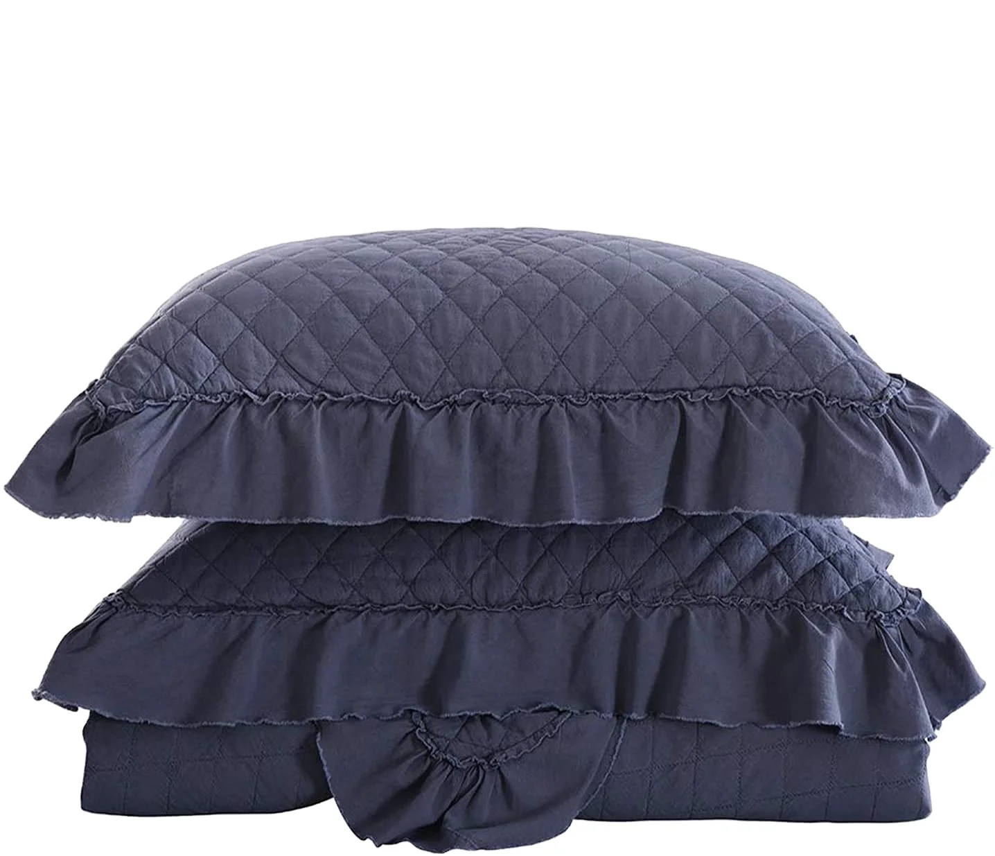 2023 Embroidery Bedding Set Stonewashed Cotton Quilts with Two Pillowcase